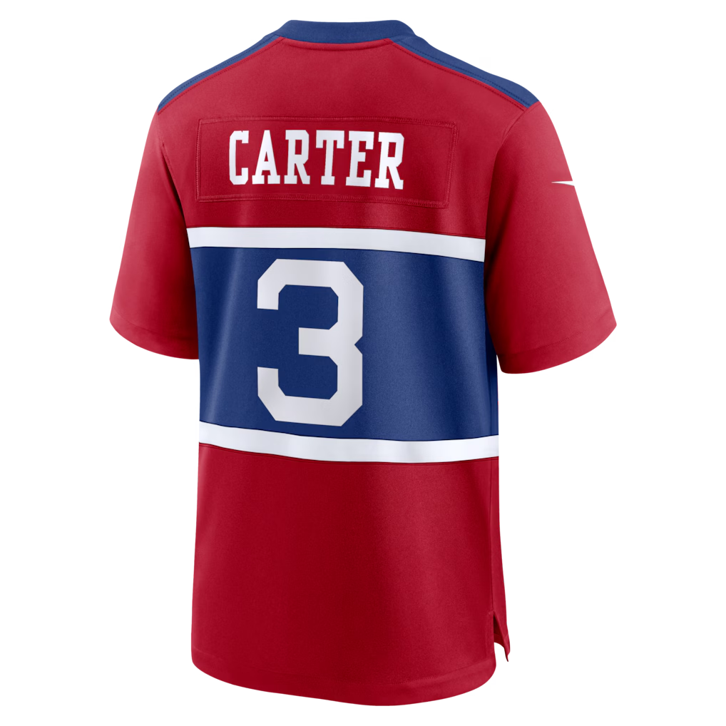 Silnrao NY.Giants #3 Abdul Carter Red Alternate Game Stitched Jerseys