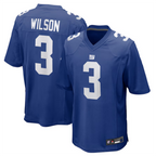 Silnrao NY.Giants #3 Russell Wilson Player Royal Replica Game Baseball Stitched Jerseys
