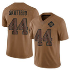 Silnrao NY.Giants #44 Cam Skattebo Player Brown Salute To Service Limited Stitched Jerseys