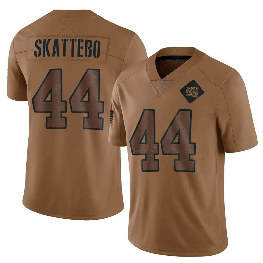 Silnrao NY.Giants #44 Cam Skattebo Player Brown Salute To Service Limited Stitched Jerseys
