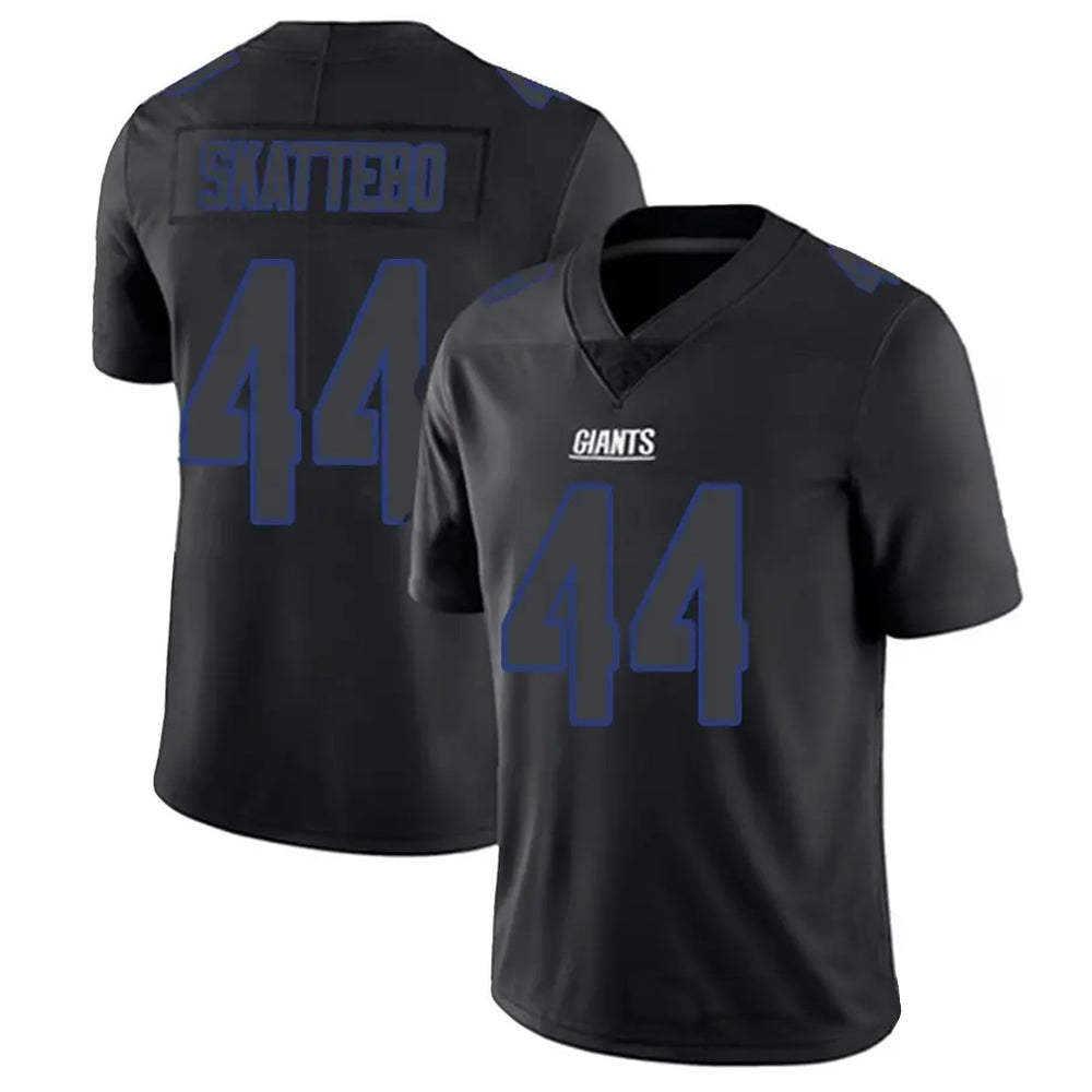 Silnrao NY.Giants #44 Cam Skattebo Player Limited Black Impact Stitched Jerseys