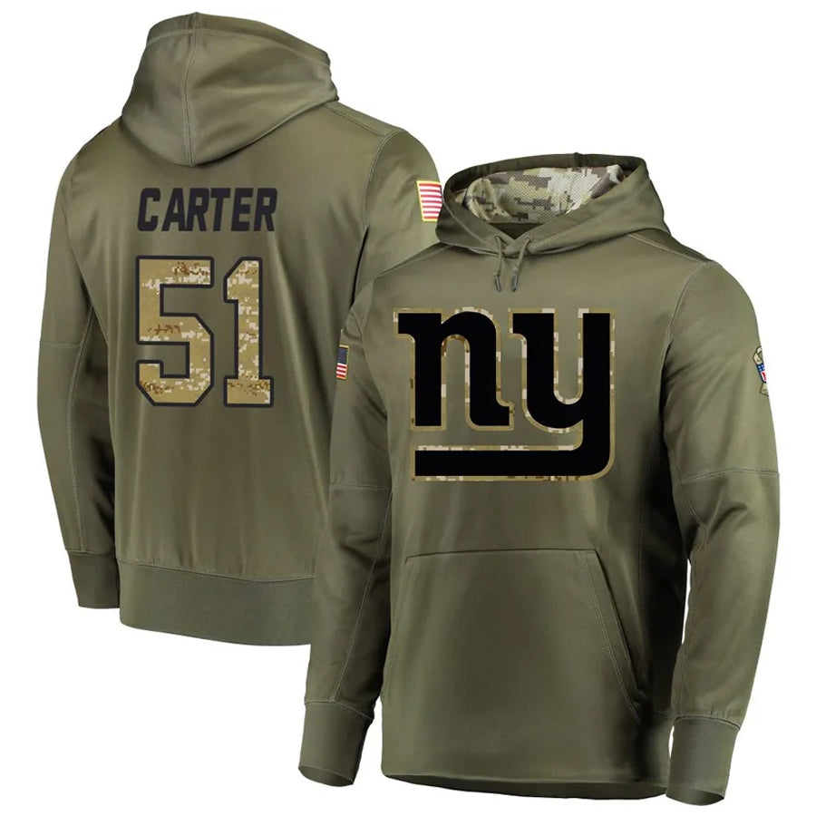 Silnrao NY.Giants #51 Abdul Carter Player Salute to Service Hoodies Stitched Jerseys