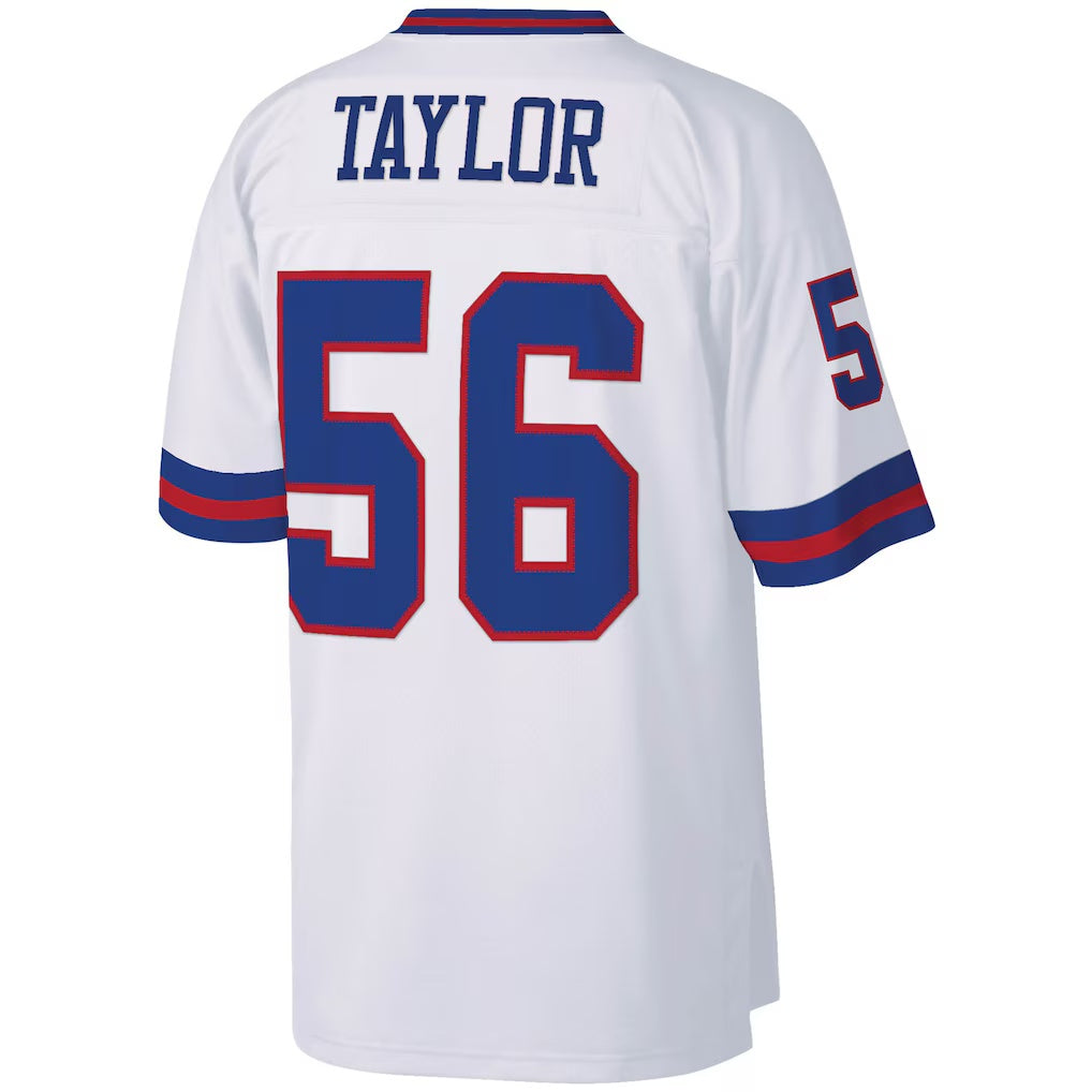 Silnrao NY.Giants #56 Lawrence Taylor Mitchell & Ness White Legacy Replica Stitched Jerseys