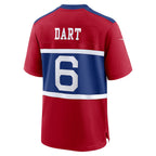 Silnrao NY.Giants #6 Jaxson Dart Player Red Alternate Century Red Game Stitched Jerseys