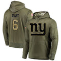 Silnrao NY.Giants #6 Jaxson Dart Player Salute to Service Hoodies Stitched Jerseys