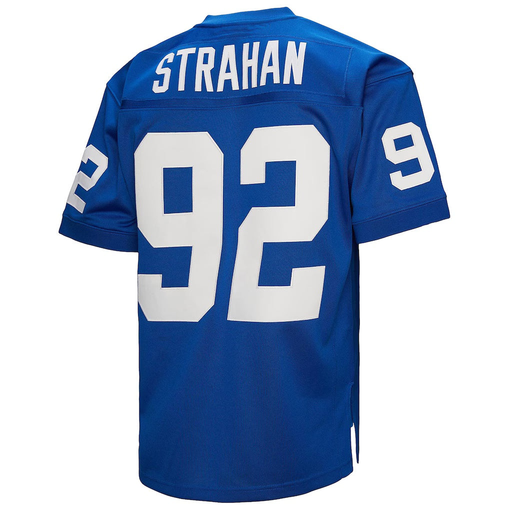Silnrao NY.Giants #92 Michael Strahan Mitchell & Ness Royal Authentic Throwback Retired Player Stitched Jerseys