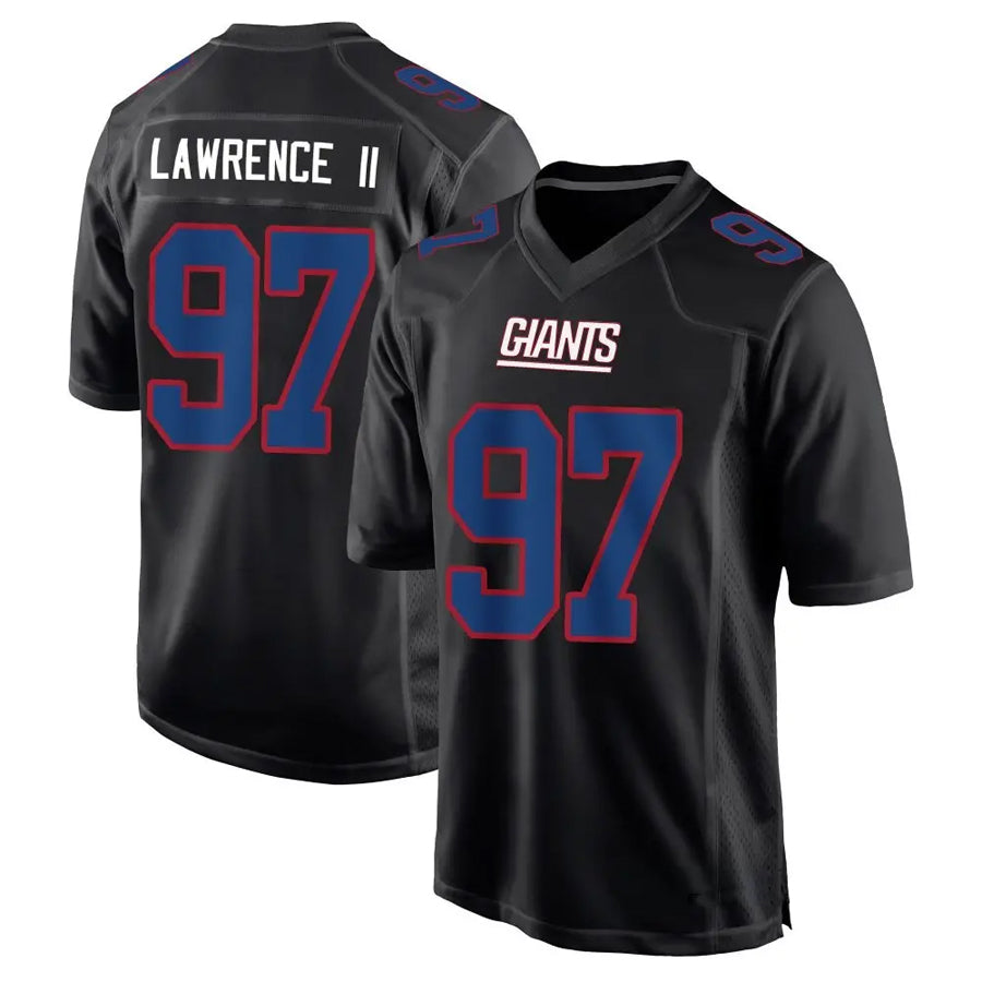 Silnrao NY.Giants #97 Dexter Lawrence II Player Black Carbon Fashion Stitched Jerseys