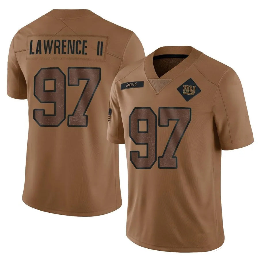Silnrao NY.Giants #97 Dexter Lawrence II Player Brown Salute To Service Limited Stitched Jerseys