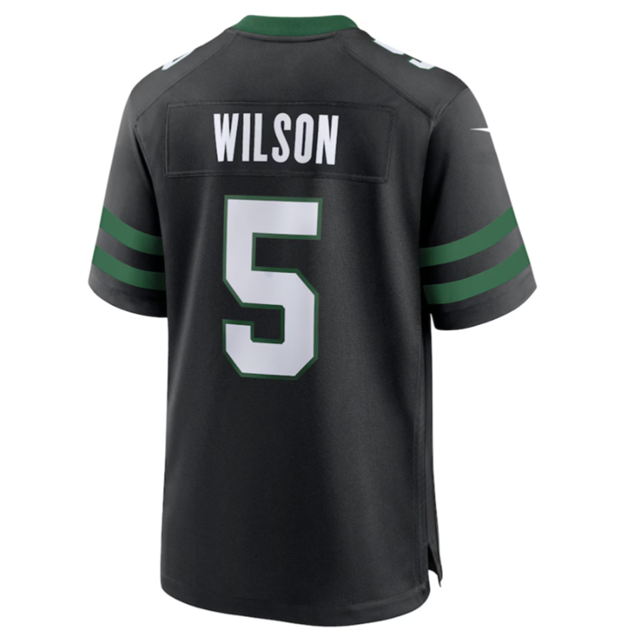 Pkot NY.Jets #5 Garrett Wilson Legacy Black Game Jersey Stitched American Stitched Jerseys