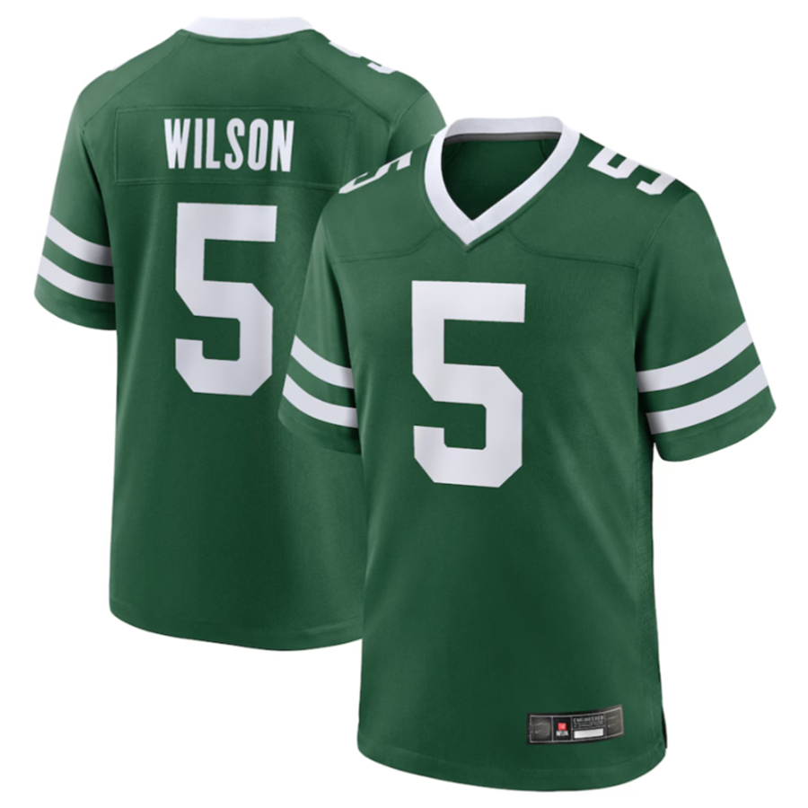 Pkot NY.Jets #5 Garrett Wilson Legacy Green Game Jersey Stitched American Stitched Jerseys