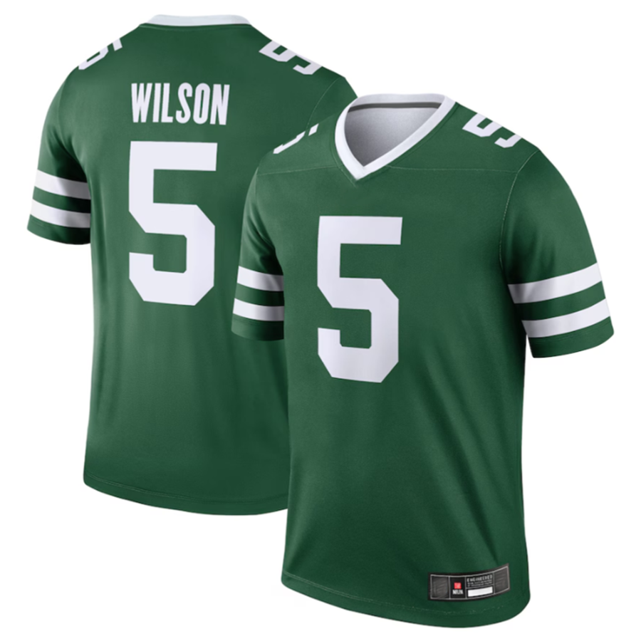 Pkot NY.Jets #5 Garrett Wilson Legacy Green Legend Jersey Stitched American Stitched Jerseys
