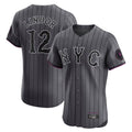 Silnrao NY.Mets #12 Francisco Lindor Player Gray City Connect Limited Elite Home Stitched Jerseys