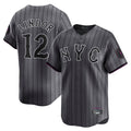 Silnrao NY.Mets #12 Francisco Lindor Player Gray City Connect Limited Stitched Jerseys