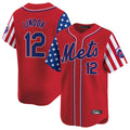 Silnrao NY.Mets #12 Francisco Lindor Player Red 2025 Independence Day Vapor Premier Limited  Stitched Jerseys