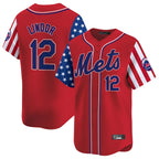 Silnrao NY.Mets #12 Francisco Lindor Player Red 2025 Independence Day Vapor Premier Limited  Stitched Jerseys