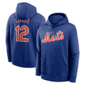 Silnrao NY.Mets #12 Francisco Lindor Player Royal Club Pullover Hoodie Game Stitched Jerseys