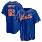 Silnrao NY.Mets #12 Francisco Lindor Player Royal Home Game Stitched Jerseys