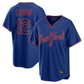 Silnrao NY.Mets #12 Francisco Lindor Player Royal T-shirt Home Game Stitched Jerseys
