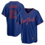 Silnrao NY.Mets #12 Francisco Lindor Player Royal T-shirt Home Game Stitched Jerseys