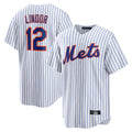 Silnrao NY.Mets #12 Francisco Lindor Player White Home Game Stitched Jerseys