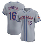 Silnrao NY.Mets #16 Dwight Gooden Player Gray Road Limited Elite Home Stitched Jerseys