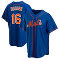 Silnrao NY.Mets #16 Dwight Gooden Player Royal Home Game Stitched Jerseys