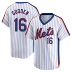 Silnrao NY.Mets #16 Dwight Gooden Player White Cooperstown Collection T-shirt Game Stitched Jerseys