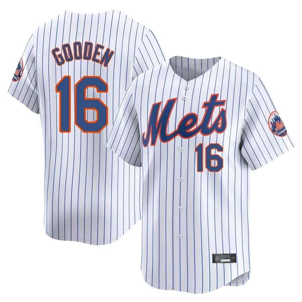 Silnrao NY.Mets #16 Dwight Gooden Player White Home Limited Stitched Jerseys