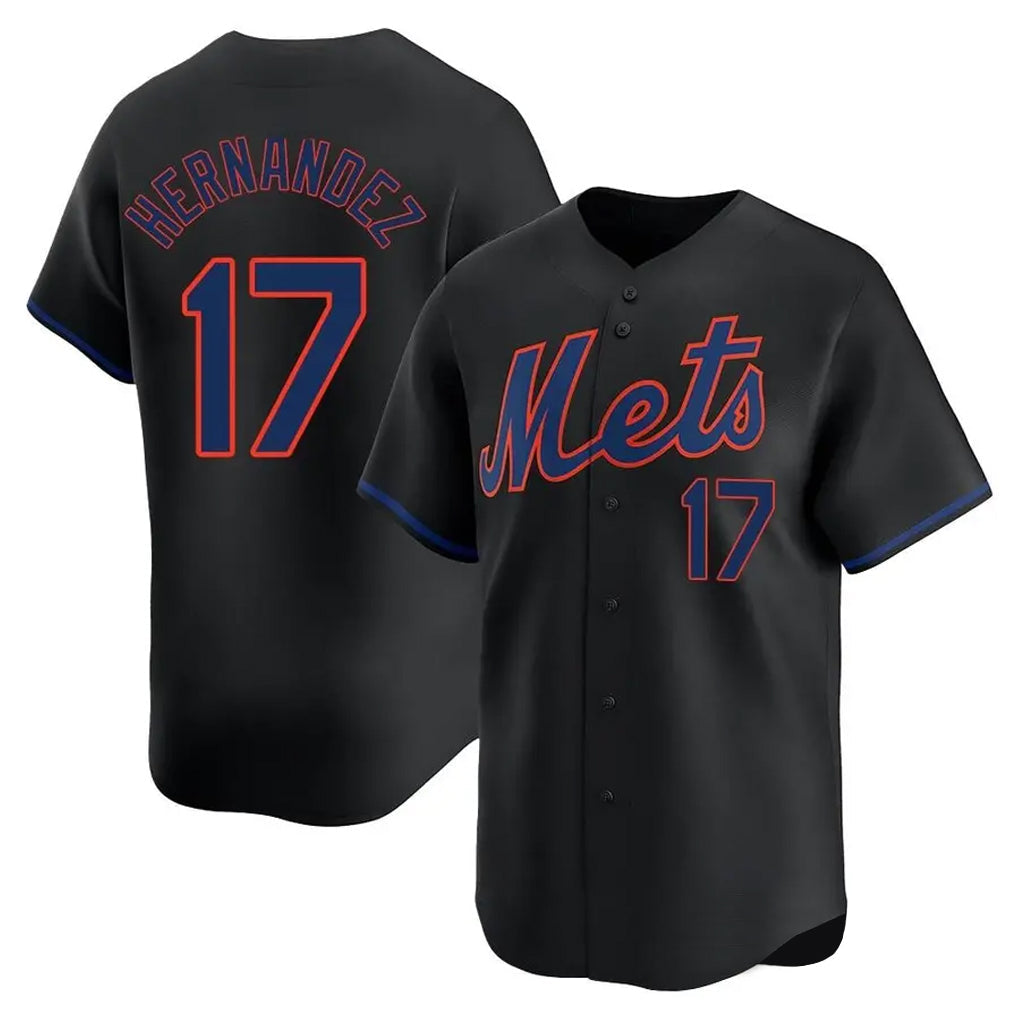 Silnrao NY.Mets #17 Keith Hernandez Player Black Alternate Home Limited Stitched Jerseys