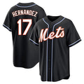 Silnrao NY.Mets #17 Keith Hernandez Player Black Fashion Out Game Stitched Jerseys