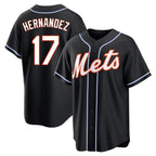 Silnrao NY.Mets #17 Keith Hernandez Player Black Fashion Out Game Stitched Jerseys