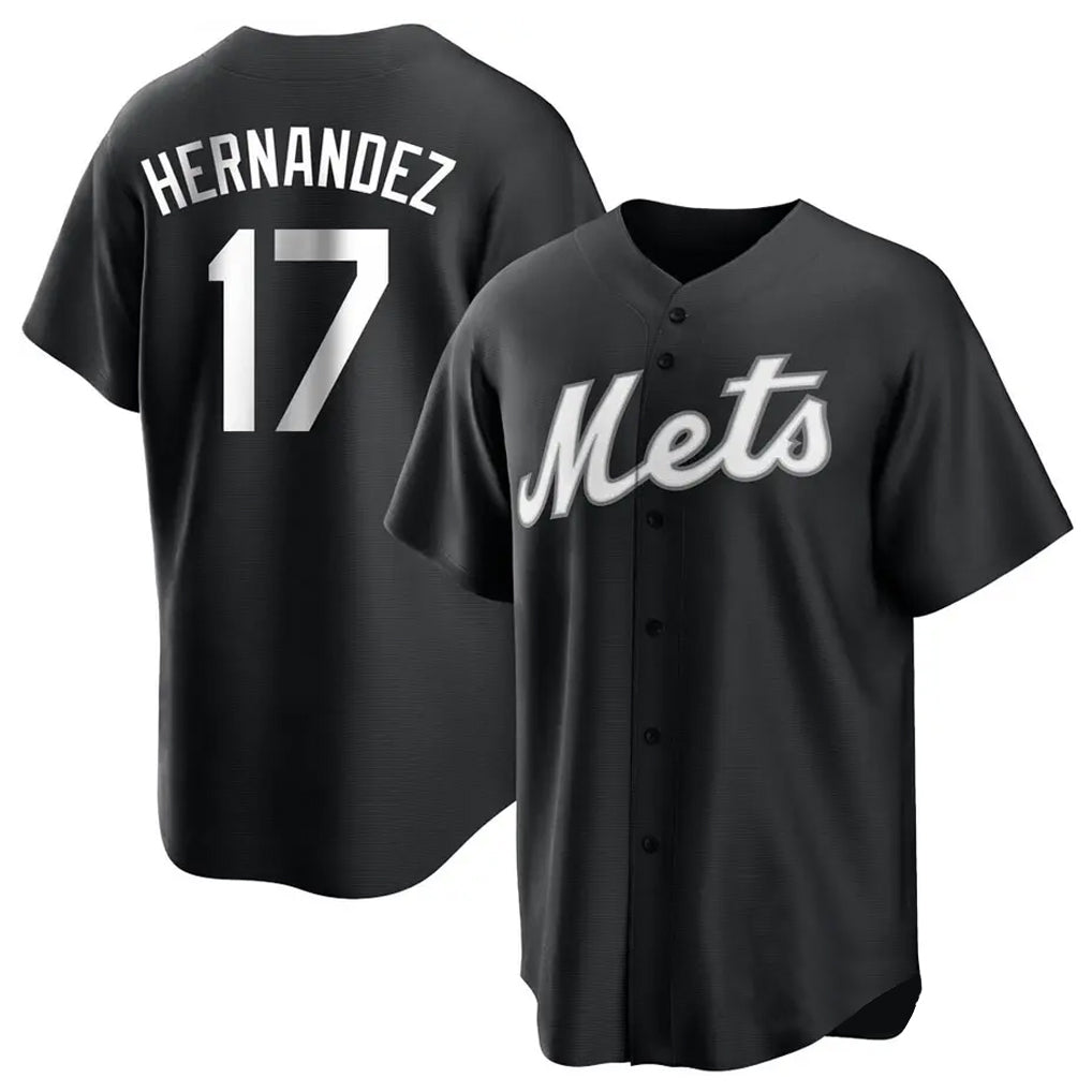 Silnrao NY.Mets #17 Keith Hernandez Player Black Home Game Stitched Jerseys