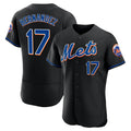 Silnrao NY.Mets #17 Keith Hernandez Player Black Replica Home Limited Elite Stitched Jerseys