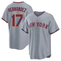 Silnrao NY.Mets #17 Keith Hernandez Player Gray Road Home Game Stitched Jerseys