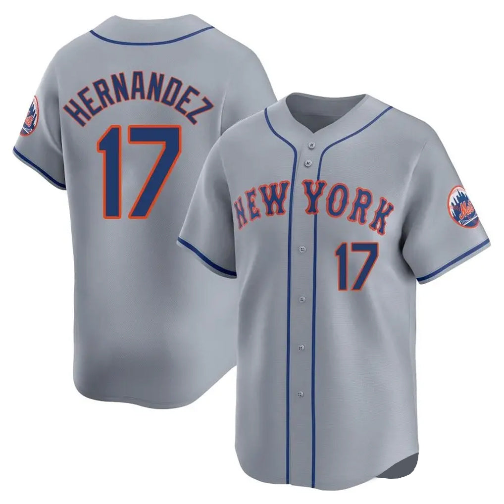 Silnrao NY.Mets #17 Keith Hernandez Player Gray Road Limited Home Stitched Jerseys