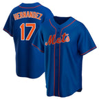Silnrao NY.Mets #17 Keith Hernandez Player Royal Home Game Stitched Jerseys