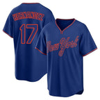 Silnrao NY.Mets #17 Keith Hernandez Player Royal T-shirt Home Game Stitched Jerseys