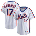 Silnrao NY.Mets #17 Keith Hernandez Player White Cooperstown Collection T-shirt Game Stitched Jerseys