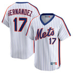 Silnrao NY.Mets #17 Keith Hernandez Player White Cooperstown Collection T-shirt Game Stitched Jerseys