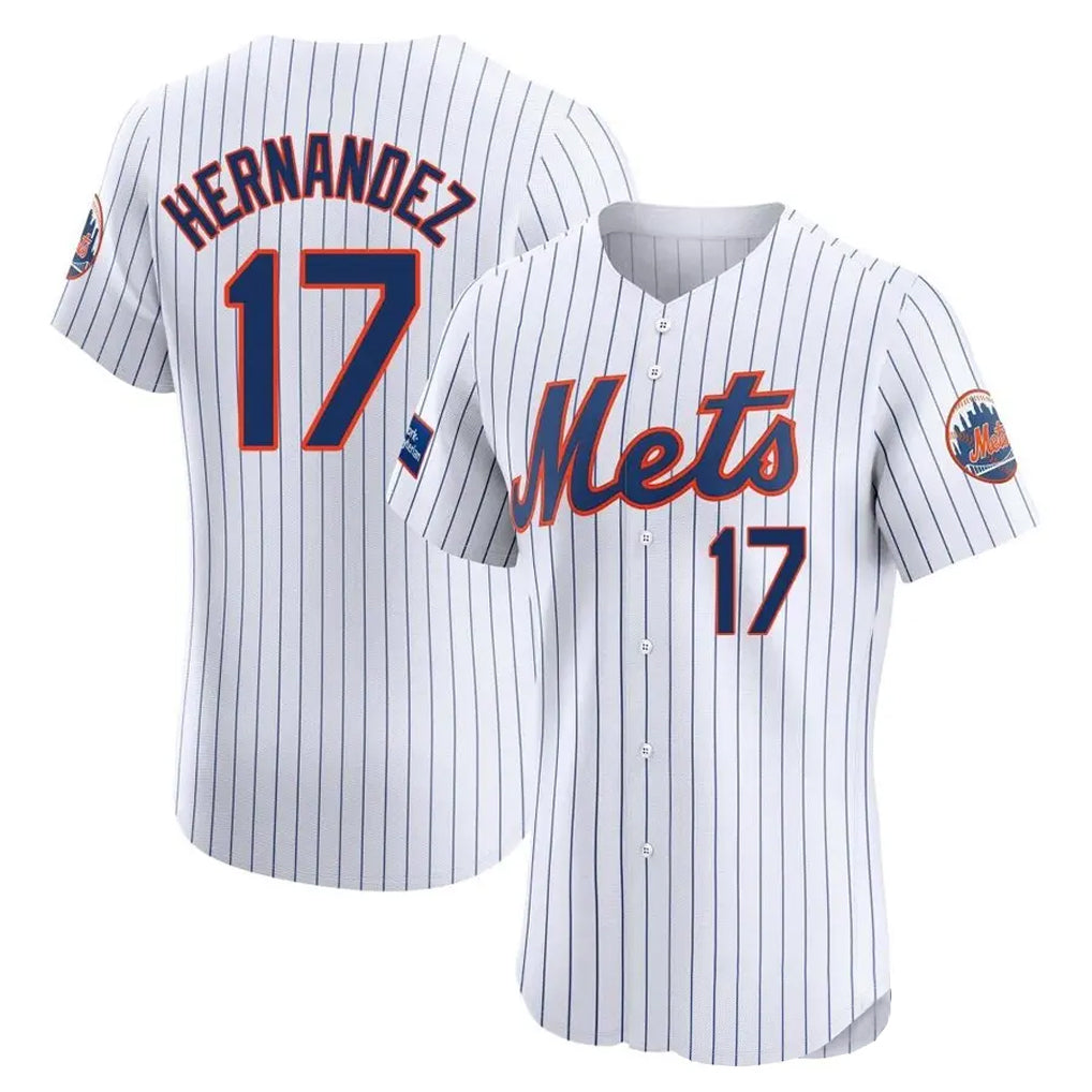 Silnrao NY.Mets #17 Keith Hernandez Player White Home Limited Elite Stitched Jerseys