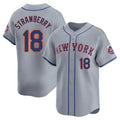 Silnrao NY.Mets #18 Darryl Strawberry Player Gray Road Limited Home Stitched Jerseys