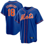Silnrao NY.Mets #18 Darryl Strawberry Player Royal Home Game Stitched Jerseys