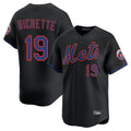 Silnrao NY.Mets #19 Bo Bichette Player Black Alternate Home Limited Stitched Jerseys