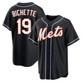Silnrao NY.Mets #19 Bo Bichette Player Black Fashion Out Game Stitched Jerseys