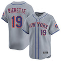 Silnrao NY.Mets #19 Bo Bichette Player Gray Road Limited Home Stitched Jerseys