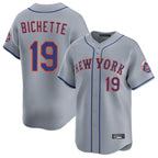 Silnrao NY.Mets #19 Bo Bichette Player Gray Road Limited Home Stitched Jerseys