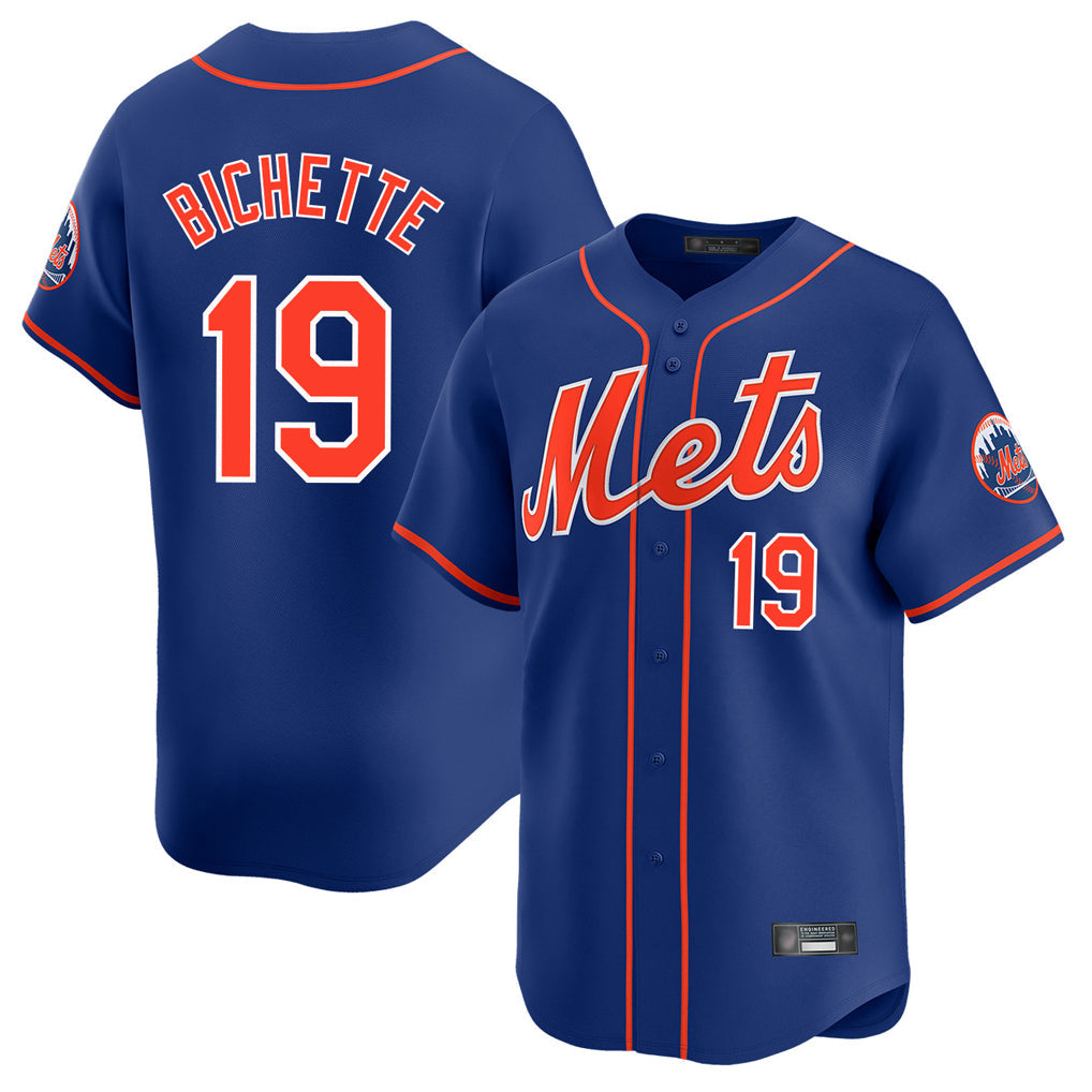 Silnrao NY.Mets #19 Bo Bichette Player Royal Home Limited Stitched Jerseys