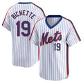 Silnrao NY.Mets #19 Bo Bichette Player White Cooperstown Collection T-shirt Game Stitched Jerseys
