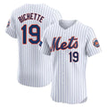 Silnrao NY.Mets #19 Bo Bichette Player White Home Limited Elite Stitched Jerseys