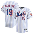Silnrao NY.Mets #19 Bo Bichette Player White Home Limited Stitched Jerseys